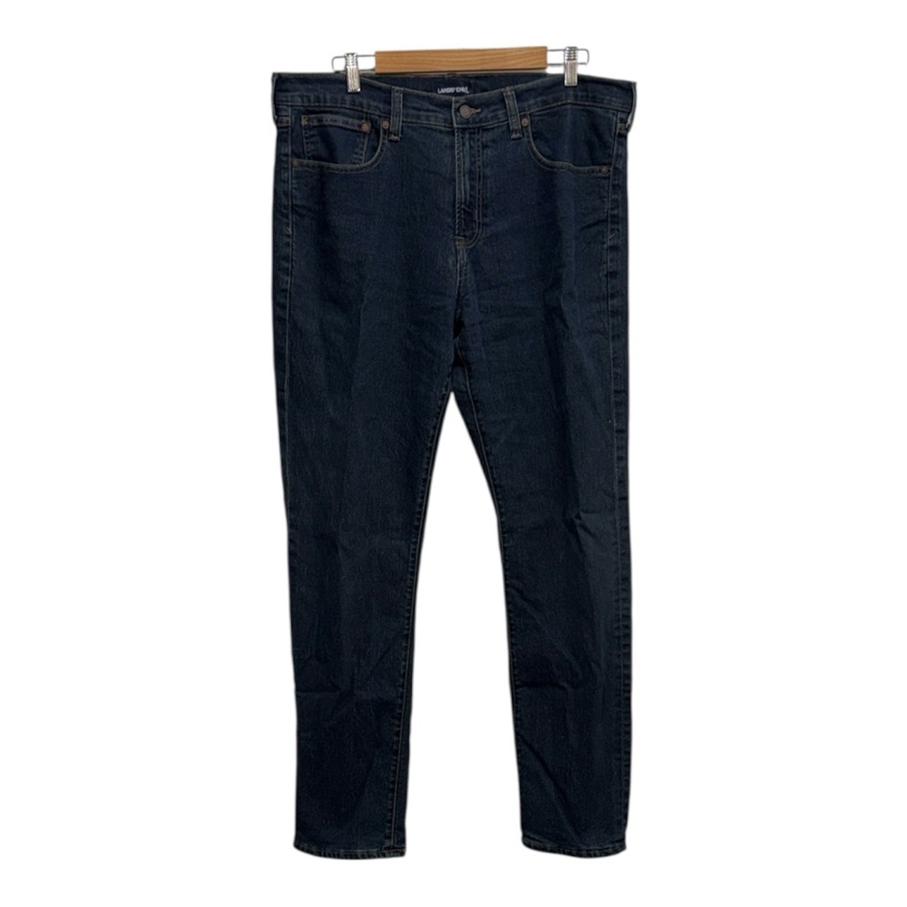 Lands’ End Men’s Flannel Lined Jeans Blue Straight Leg Winter Pants Size 36/32